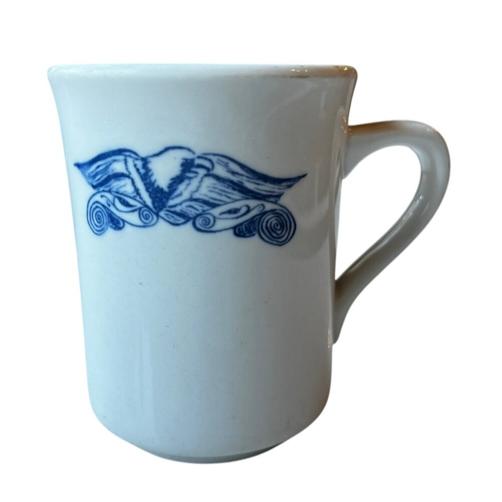 Syracuse USA Mug China Cup Coffee Restaurant Ware White Blue
